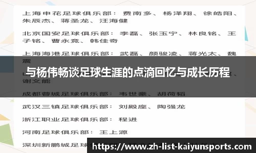 与杨伟畅谈足球生涯的点滴回忆与成长历程